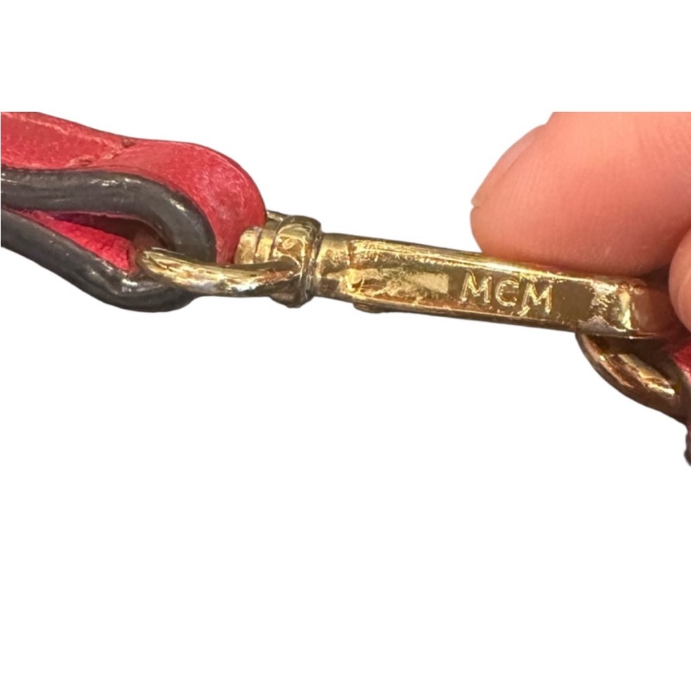 Y2K MCM Visetos Liz Shopper Tote Pouch Leather Monogram Logo Clutch Shoulder Bag - Picture 8 of 10